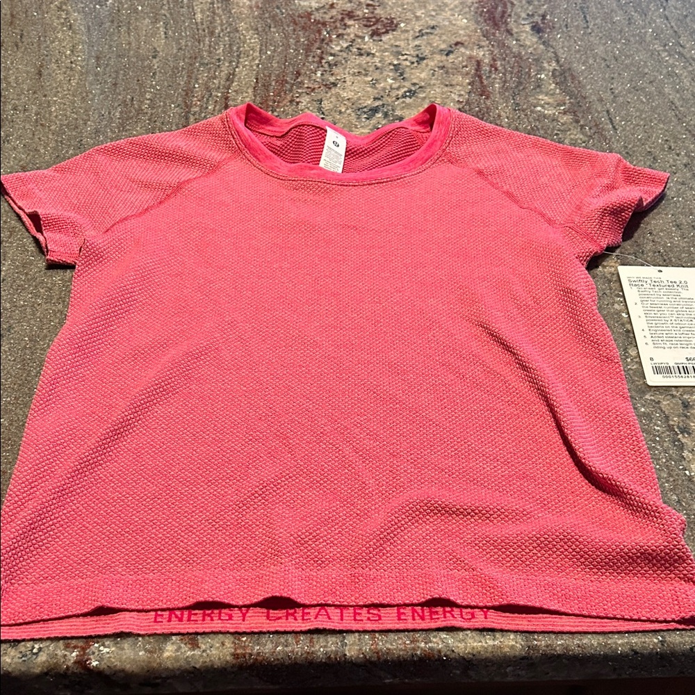 Lululemon NWT Swiftly Tech Tee 2.0 Textured Knit Sz 8